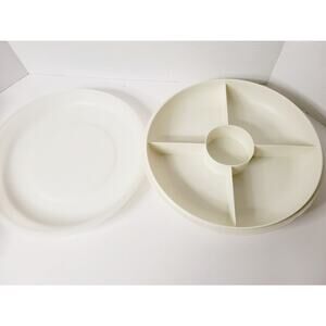 Vintage Tupperware 4 section Party Serving Tray with‎ Lid